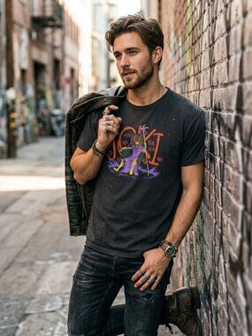 Tultex Joki T-Shirt Parody Loki Joker Mashup Graphic Black Size M